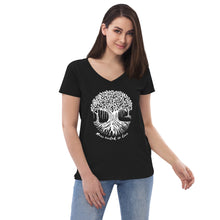 Load image into Gallery viewer, Women’s recycled v-neck t-shirt with Maui Banyan Tree