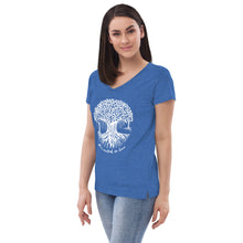 Load image into Gallery viewer, Women’s recycled v-neck t-shirt with Maui Banyan Tree