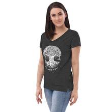 Load image into Gallery viewer, Women’s recycled v-neck t-shirt with Maui Banyan Tree