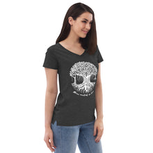 Load image into Gallery viewer, Women’s recycled v-neck t-shirt with Maui Banyan Tree