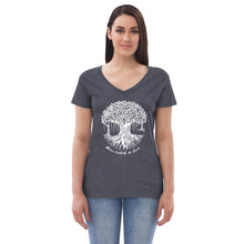 Load image into Gallery viewer, Women’s recycled v-neck t-shirt with Maui Banyan Tree