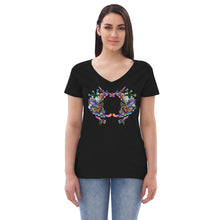 Load image into Gallery viewer, Women’s v-neck t-shirt Rainbow Hummingbirds