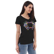 Load image into Gallery viewer, Women’s v-neck t-shirt Rainbow Hummingbirds