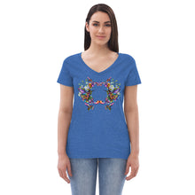 Load image into Gallery viewer, Women’s v-neck t-shirt Rainbow Hummingbirds