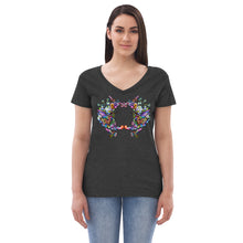 Load image into Gallery viewer, Women’s v-neck t-shirt Rainbow Hummingbirds
