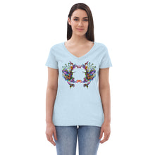 Load image into Gallery viewer, Women’s v-neck t-shirt Rainbow Hummingbirds