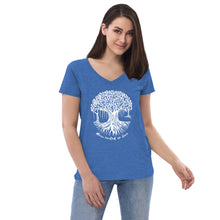 Load image into Gallery viewer, Women’s recycled v-neck t-shirt with Maui Banyan Tree
