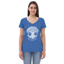 Load image into Gallery viewer, Women’s recycled v-neck t-shirt with Maui Banyan Tree
