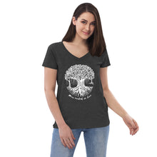 Load image into Gallery viewer, Women’s recycled v-neck t-shirt with Maui Banyan Tree
