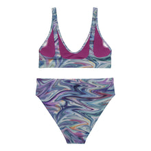 Load image into Gallery viewer, Eco-Friendly Fabric High-Waisted Bikini in Liquified Blue

