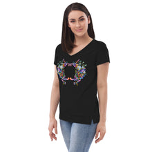 Load image into Gallery viewer, Women’s v-neck t-shirt Rainbow Hummingbirds
