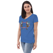 Load image into Gallery viewer, Women’s v-neck t-shirt Rainbow Hummingbirds
