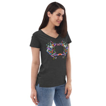 Load image into Gallery viewer, Women’s v-neck t-shirt Rainbow Hummingbirds
