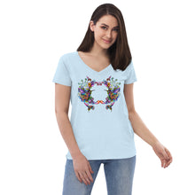 Load image into Gallery viewer, Women’s v-neck t-shirt Rainbow Hummingbirds
