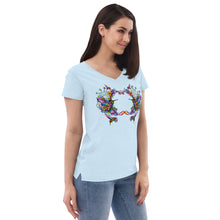 Load image into Gallery viewer, Women’s v-neck t-shirt Rainbow Hummingbirds
