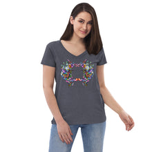 Load image into Gallery viewer, Women’s v-neck t-shirt Rainbow Hummingbirds
