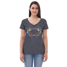 Load image into Gallery viewer, Women’s v-neck t-shirt Rainbow Hummingbirds
