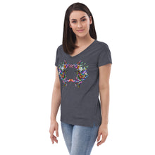 Load image into Gallery viewer, Women’s v-neck t-shirt Rainbow Hummingbirds
