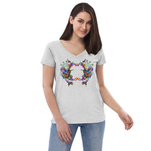 Load image into Gallery viewer, Women’s v-neck t-shirt Rainbow Hummingbirds
