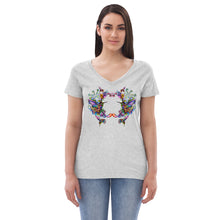 Load image into Gallery viewer, Women’s v-neck t-shirt Rainbow Hummingbirds
