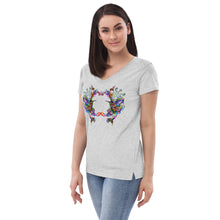 Load image into Gallery viewer, Women’s v-neck t-shirt Rainbow Hummingbirds
